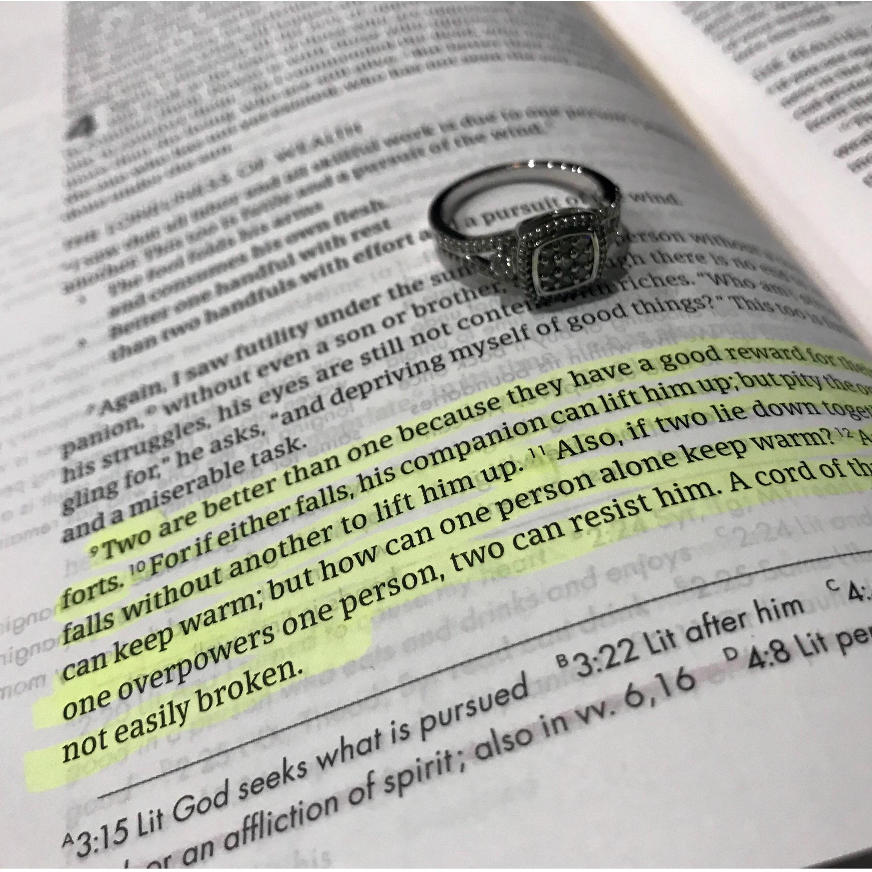 "A chord of three strands is not easily broken..."