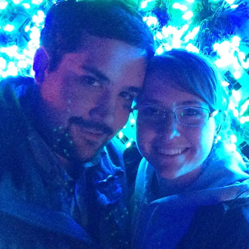 Enjoying Christmas lights
