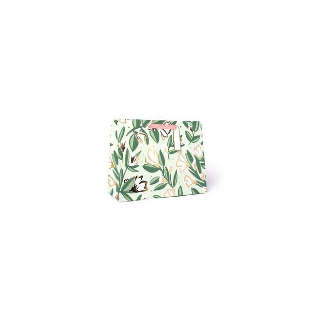 Large Floral Gift Bag with Foil White/Green/Gold - Spritz™