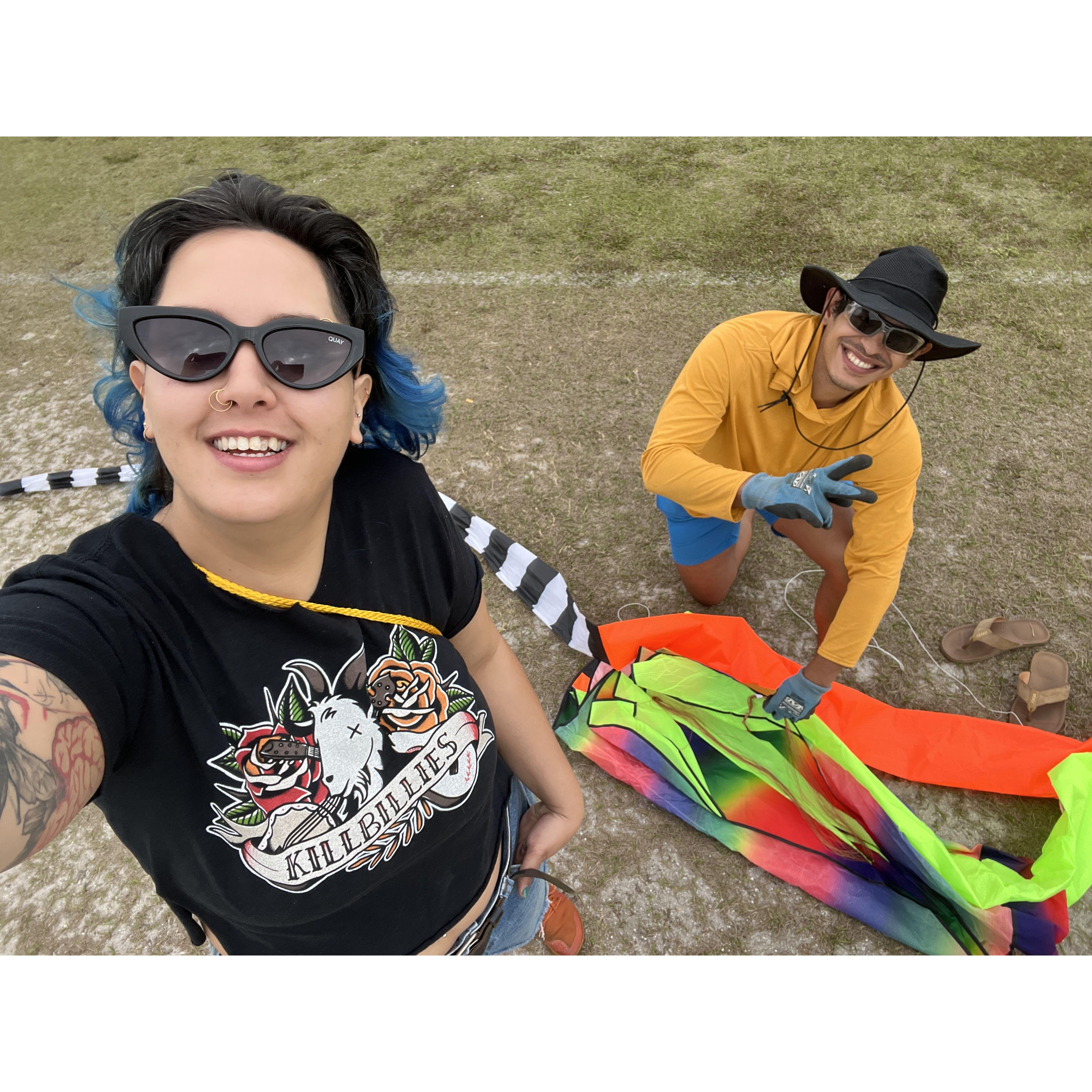 Test flying the giant kite I gifted Miguel for his birthday. March 2024