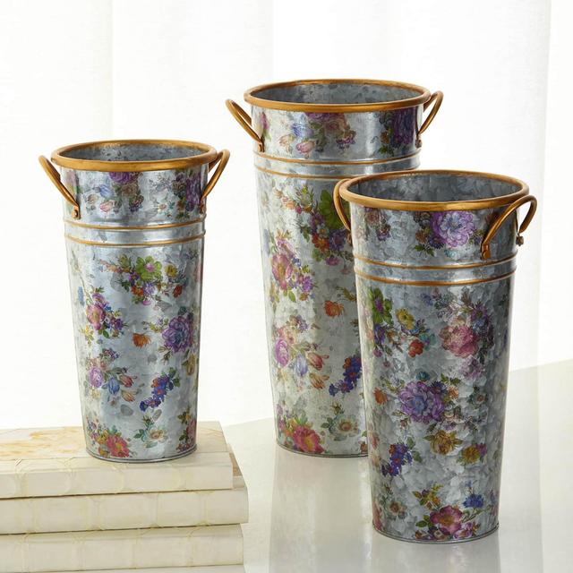 Flower Market Flower Buckets, Set of 3