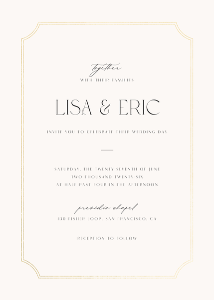 Rothenburg Portrait Foil | Off-White | Zola Wedding Invitations