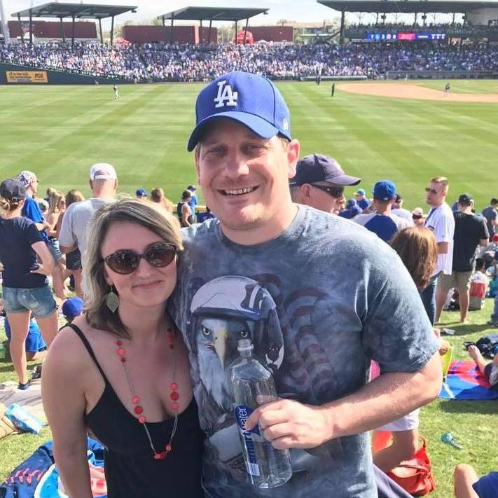 Our first Spring Training game and our first "couple" picture on social media.