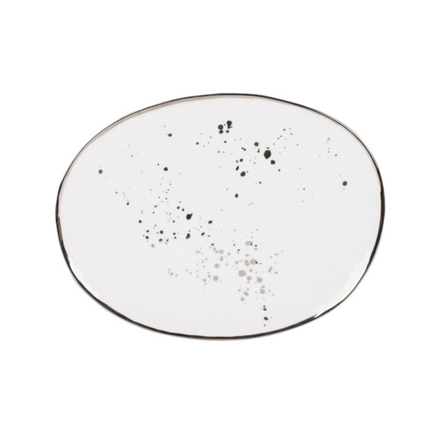Olivia & Oliver™ Harper Splatter Platinum 13-Inch Oblong Platter