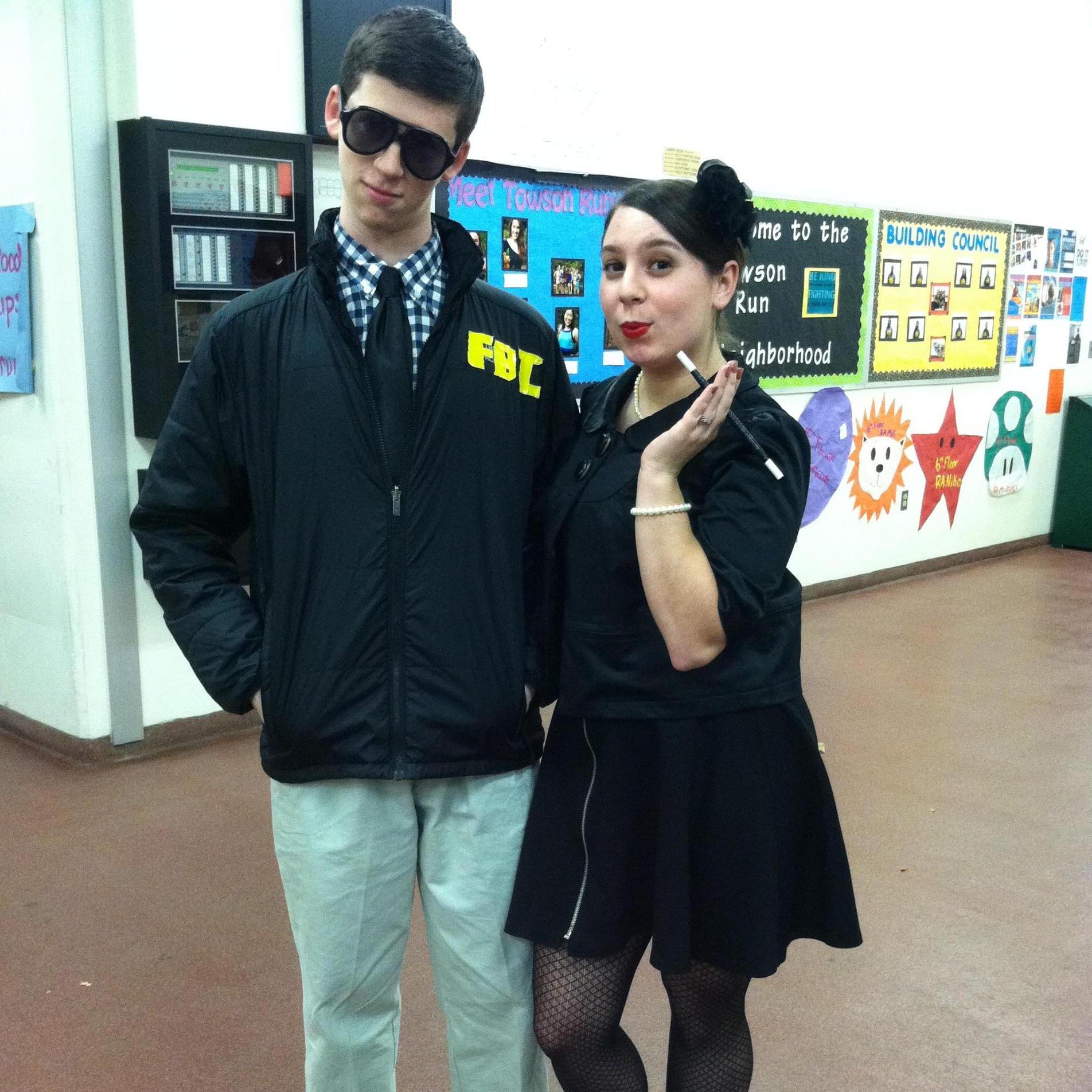 Halloween 2013, after moving in together at Towson University, we finally did a couples costume! Bert Macklin, FBI, and Janet Snakehole