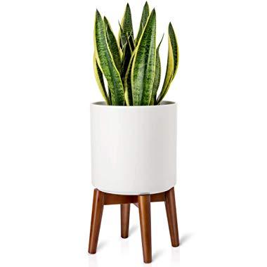 Mkono Plant Stand Mid-Century Modern Plant Stand Indoor (Plant Pot NOT Included) Flower Pot Holder Home Decor,Brown
