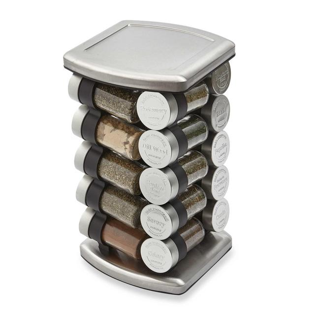 Olde Thompson 20 Jar Embossed Revolving Spice Rack