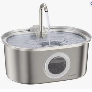 PawsPik SS-01 Stainless Steel Cat Fountain, 108.2-oz