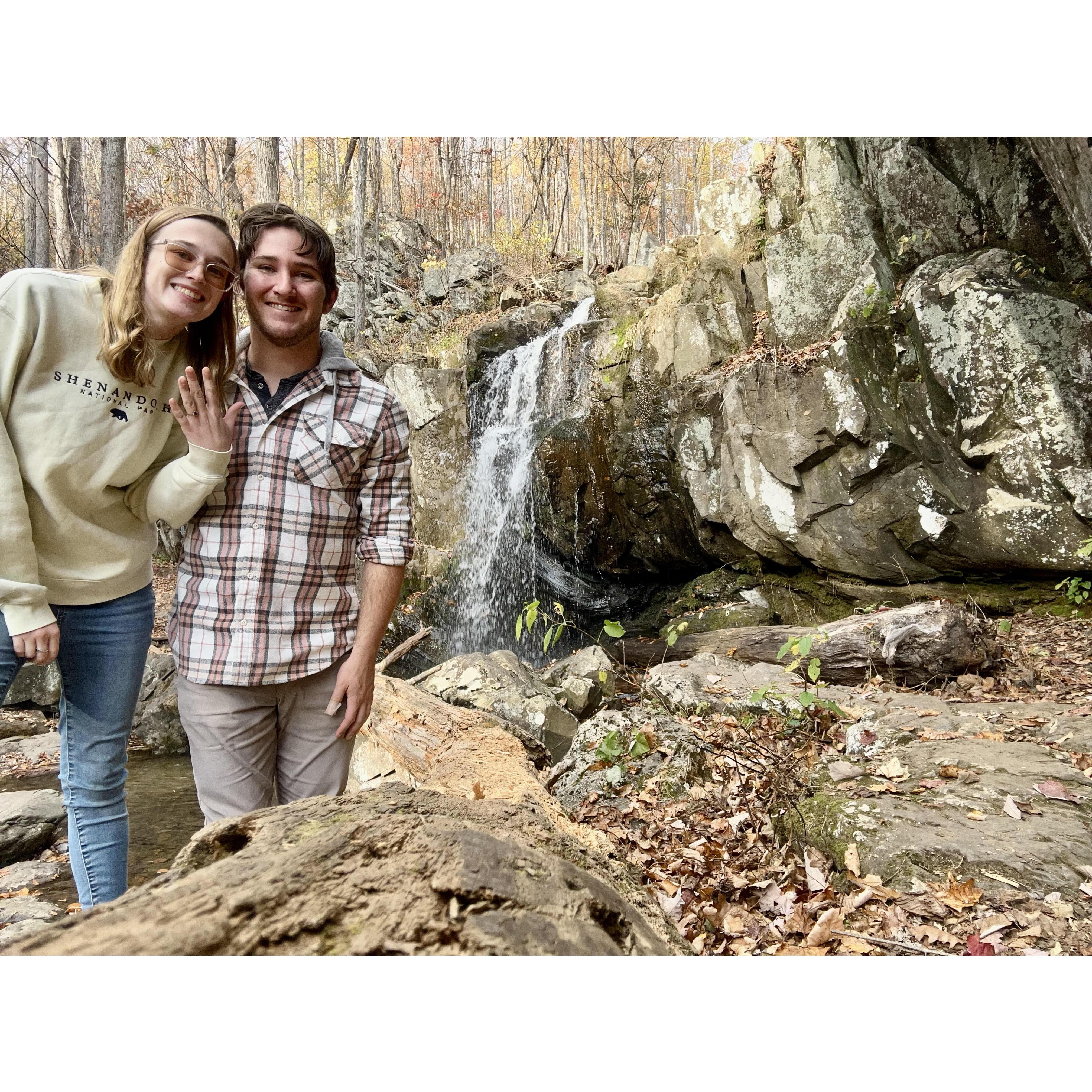 When we got engaged at Doyles River Falls in Shenandoah National Park