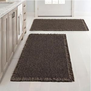MIULEE Waffle Bathroom Rugs Bath Mats Shower Mats for Bathroom Floor Chocolate 18x30 Inch