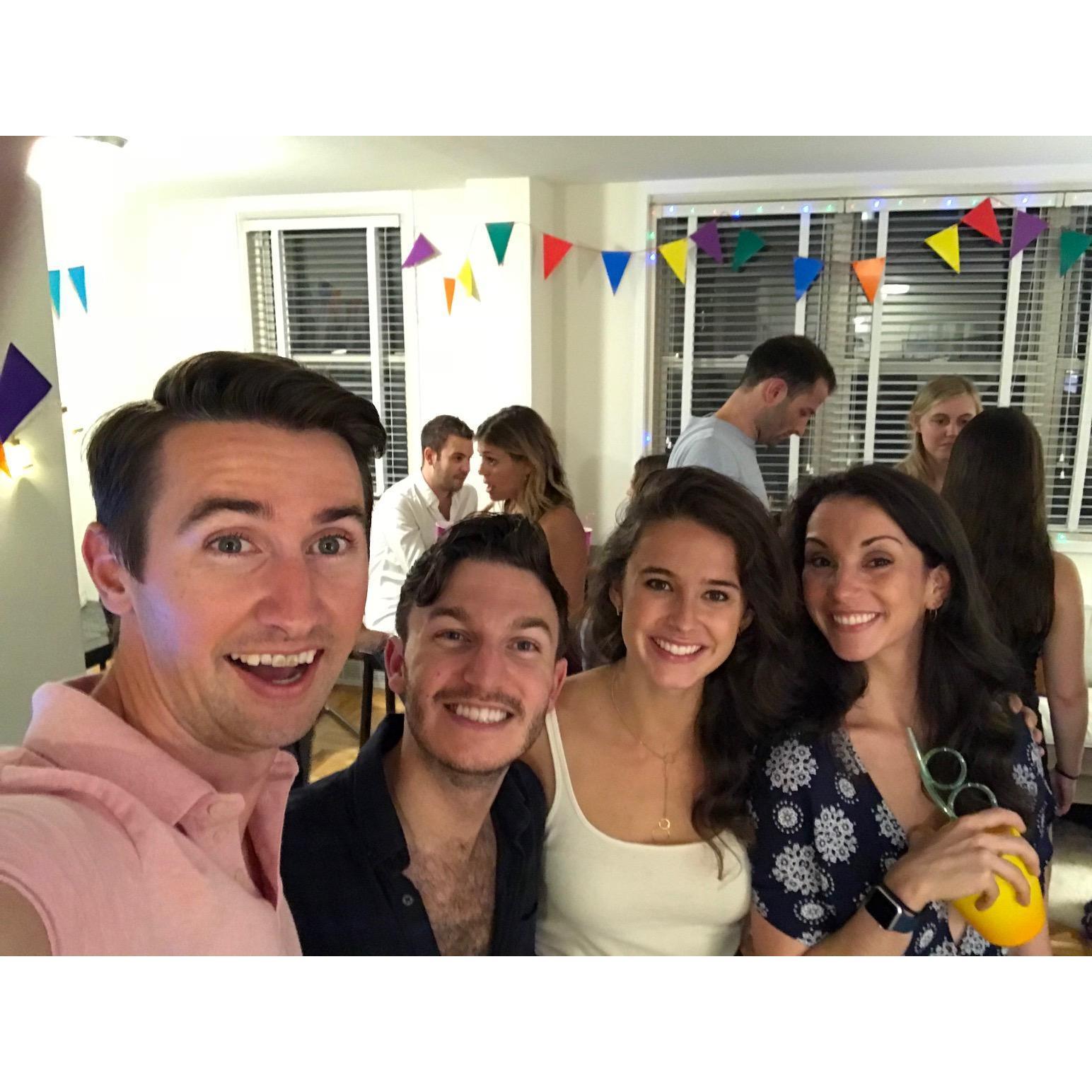 Lucy's going away party with the original roommates