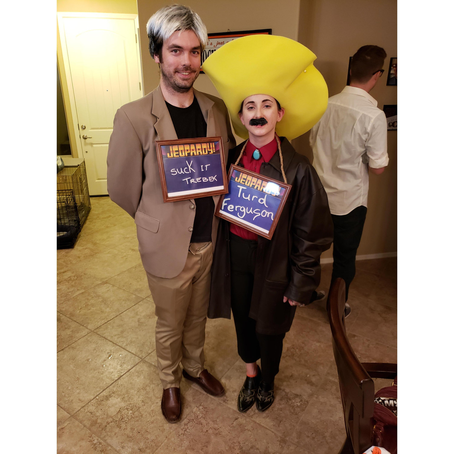 3-time Halloween Costume Champs: Sean Connery and Burt Reynolds. "Suck it, Trebek!"