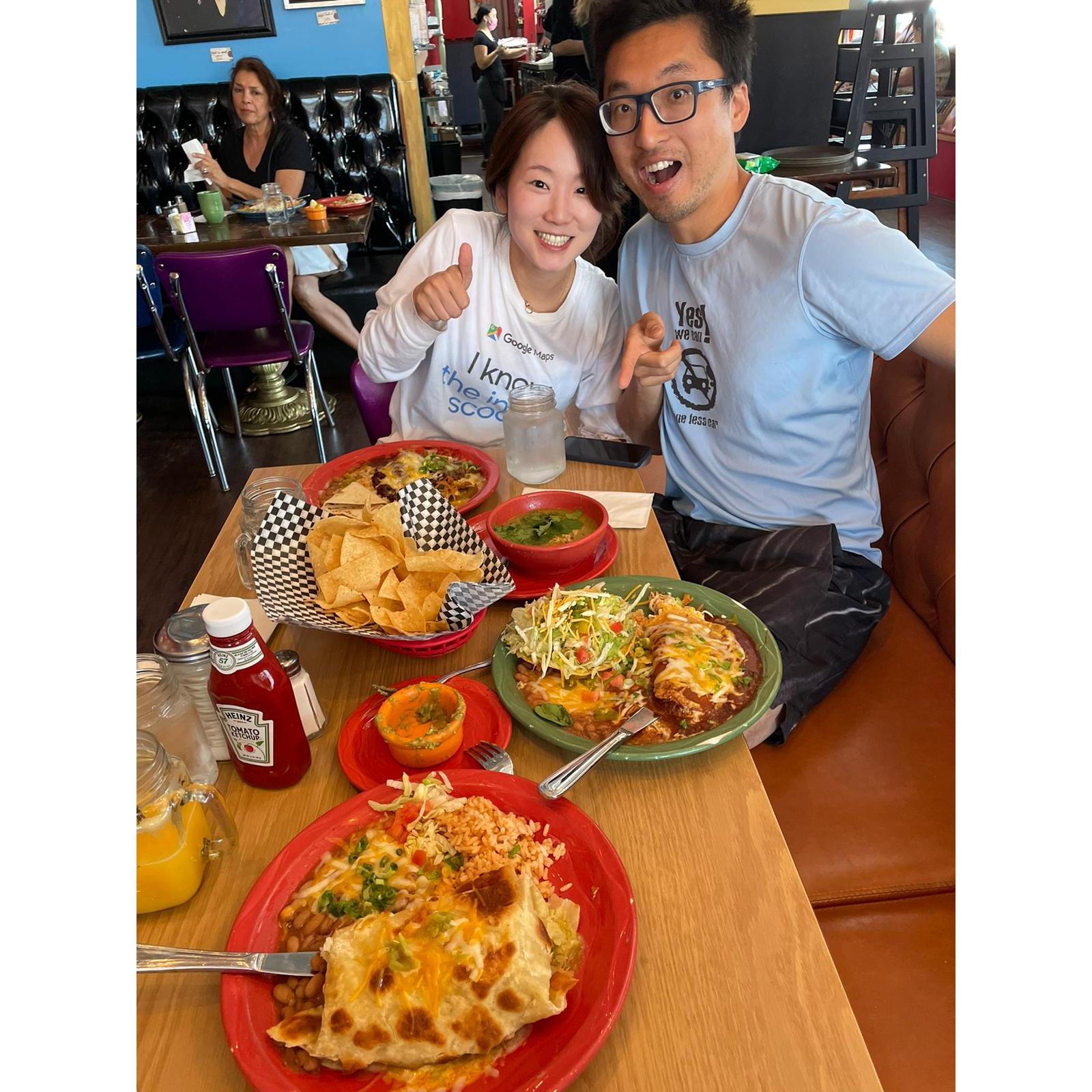 Maybe the best brunch we've ever had, during one of our roadtrips to drop Dong off for his summer internships.