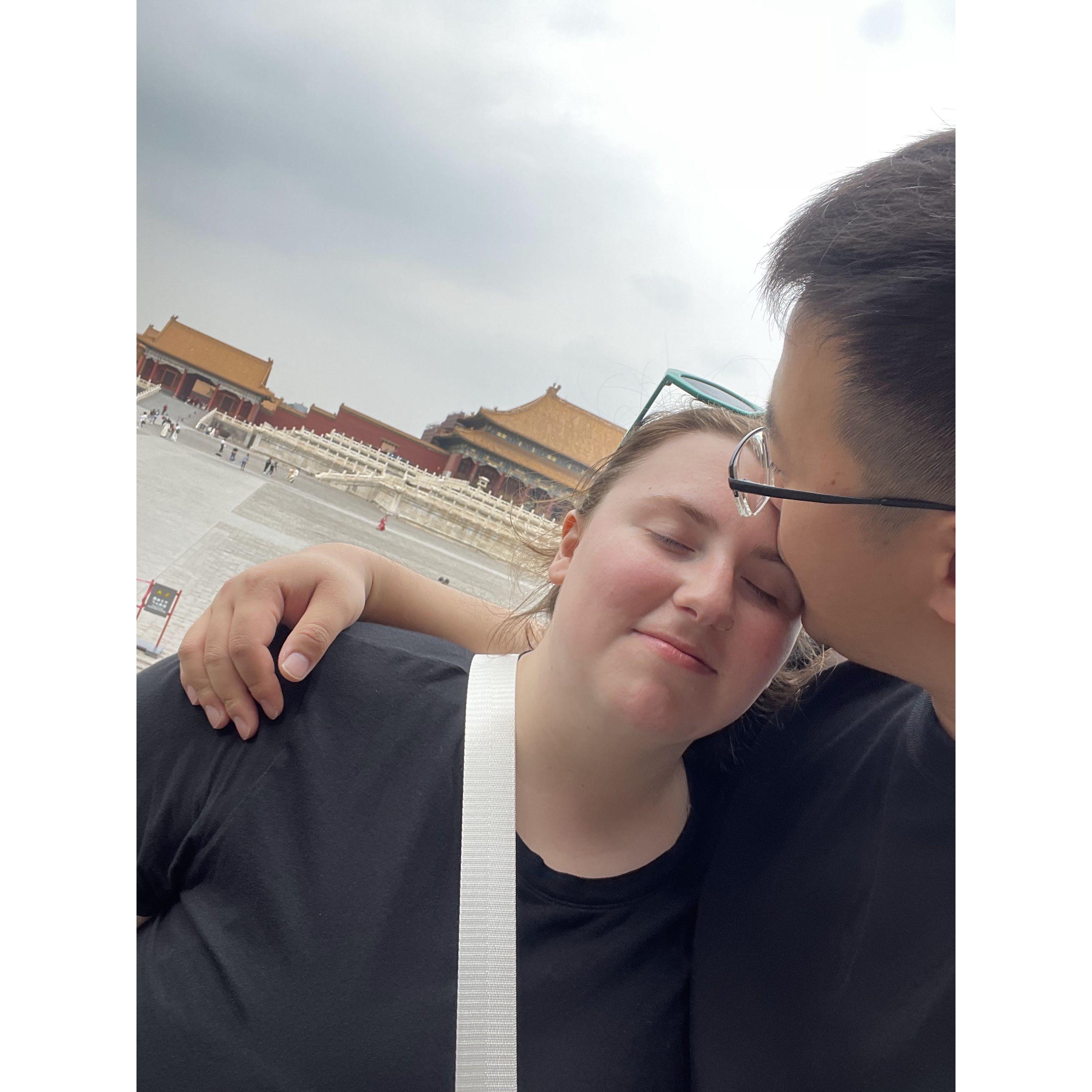 Allison had a rough day… it was very hot outside when touring the Forbidden City in Beijing. So Haonan bought her favorite iced tea drink (at the inflated tourist price!)