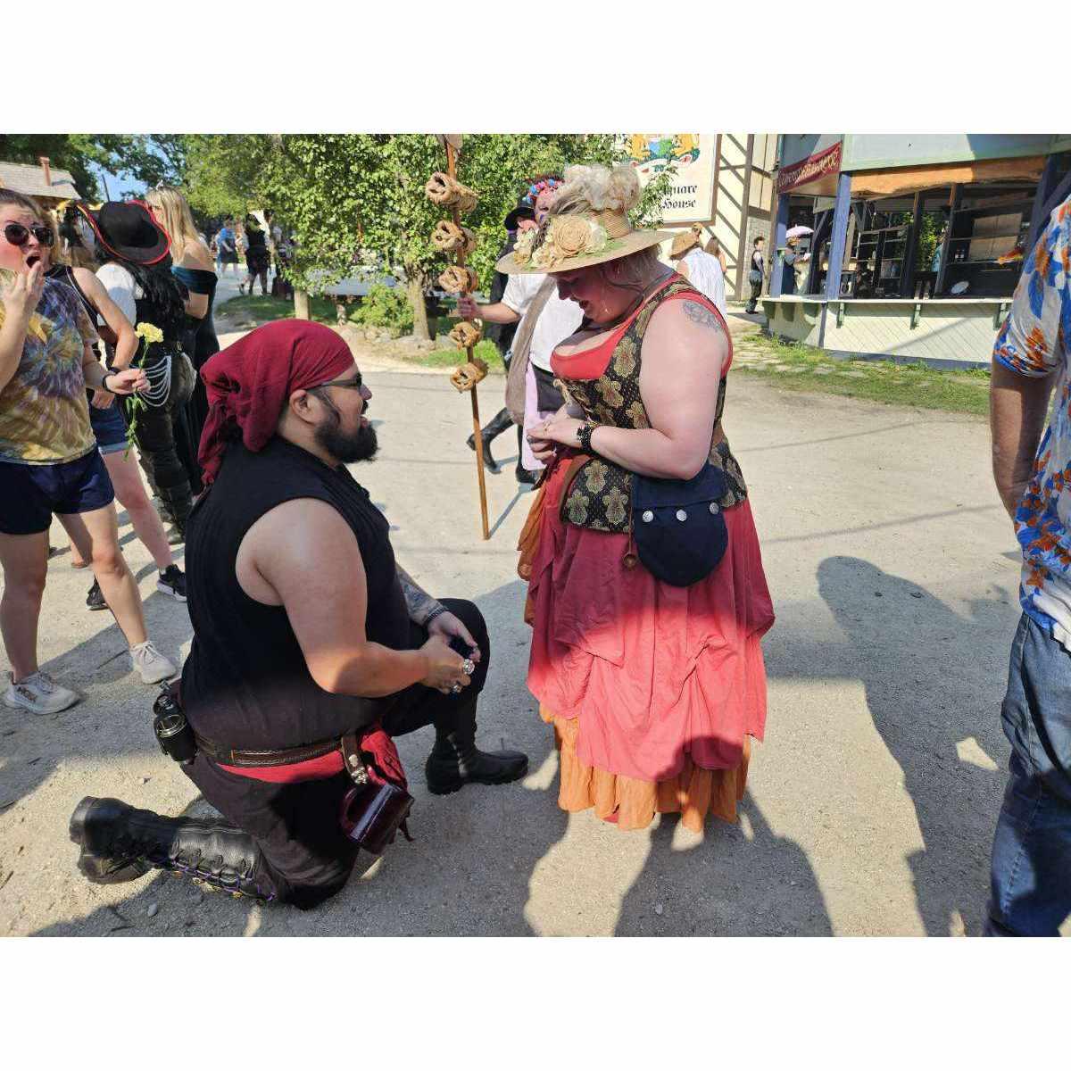 The proposal after the Well Washing  Wench Show