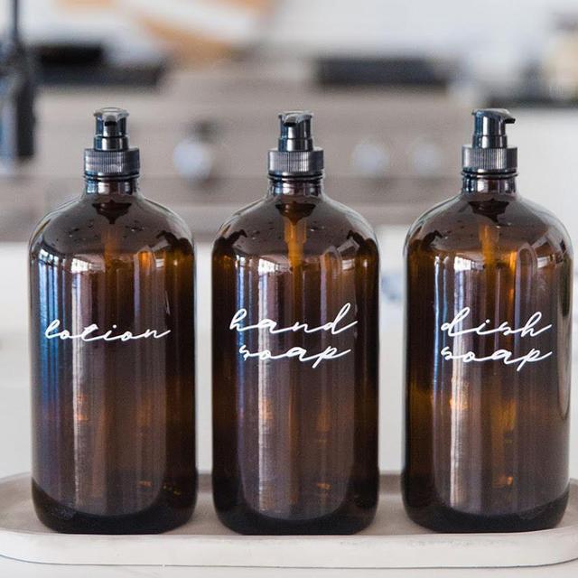 LCo Exclusive: Glass Amber Liquid Pumps
