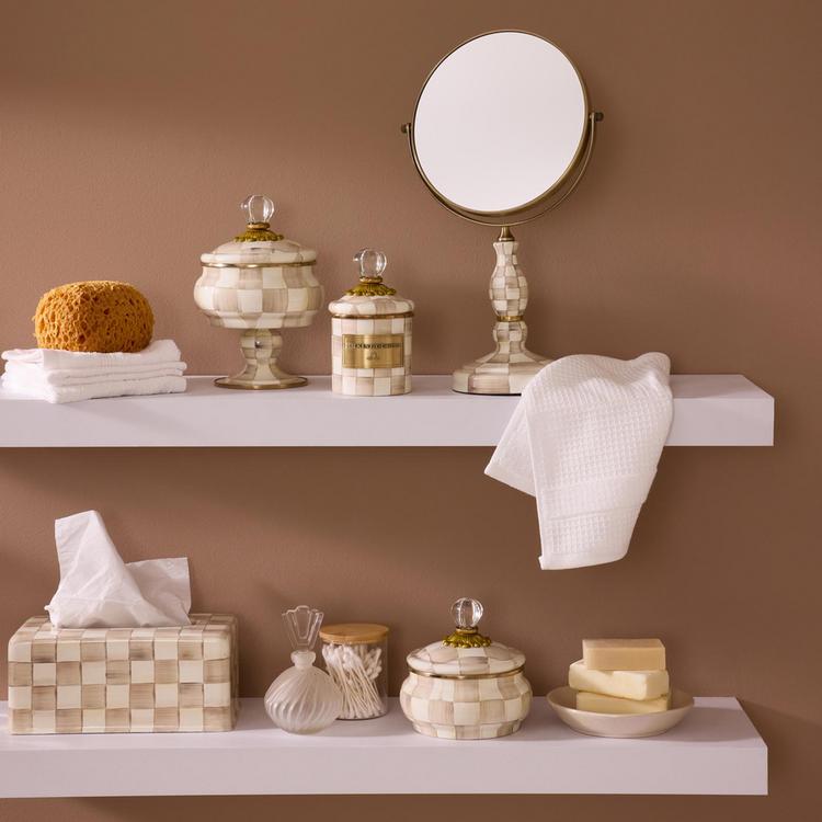 MacKenzie-Childs, Mocha Check Enamel Steel Canister | Zola