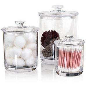 Premium Quality Clear Plastic Apothecary Jars | Set of 3