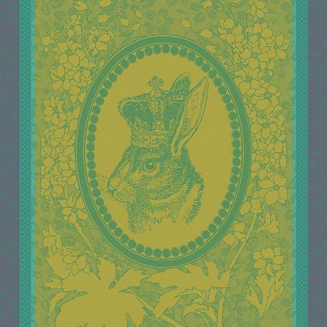 Garnier Thiebaut Monsieur Lapin Vert Kitchen Towel, 22 x 30 inches, 100% Cotton