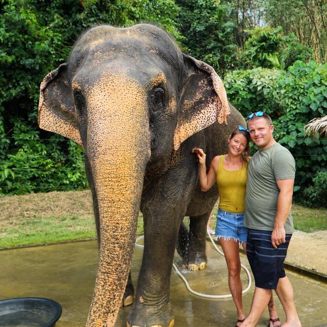 Thailand. Jacqui’s birthday with the elephants!
