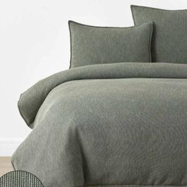 Mini Waffle Duvet Cover - Olive (TWIN XL)