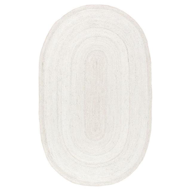 2'3"x4' Oval Hand Woven Rigo Jute Accent Rug Off White - nuLOOM