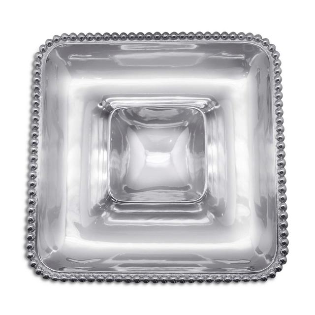 Mariposa Pearled Square Chip & Dip Server