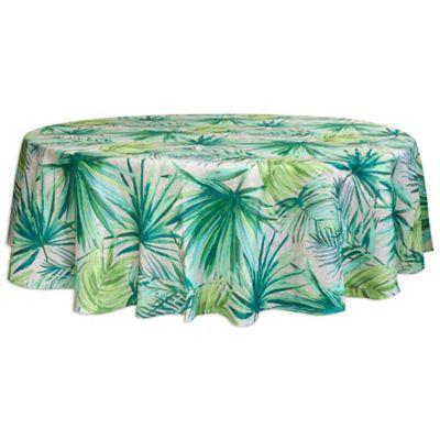Destination Summer Palm Garden 70-Inch Round Indoor/Outdoor Tablecloth