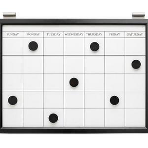 Daily System Magnetic Whiteboard Calendar - Black
