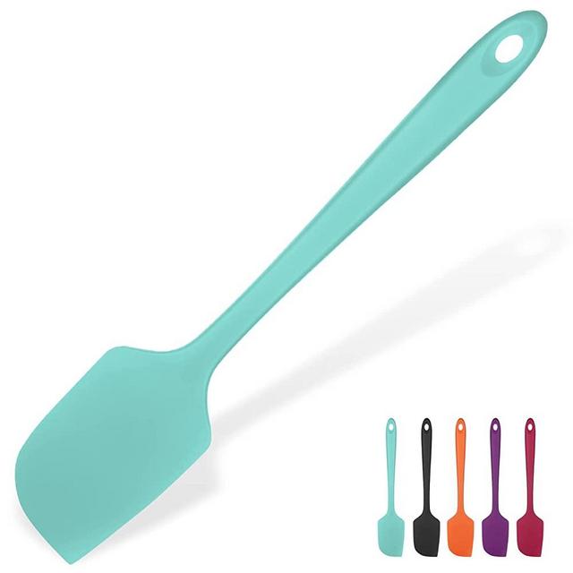 14in Extra Large Silicone Spatula: U-Taste 600ºF Heat Resistant Flexible Silicon Mixing Stirring Cooking Scraping Baking Bowl Scraper Seamless Spreader for Kitchen Nonstick Cookware (Aqua Sky)