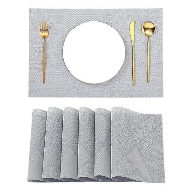 EagleYep Placemats for Dining Table Set of 6, Prevent Scratches Place Mats - PVC - 18x12inches Table Mats