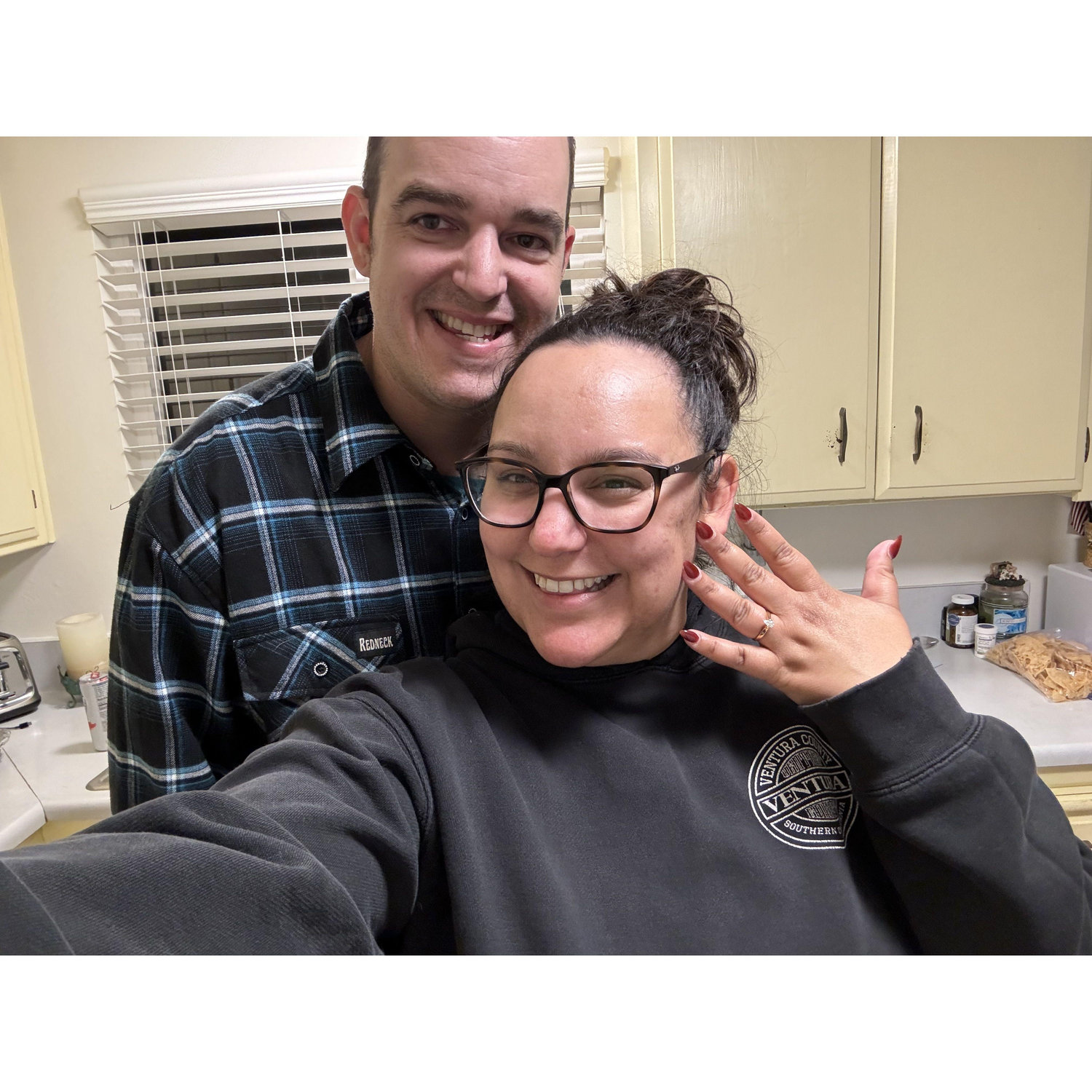 minutes after she said yes!