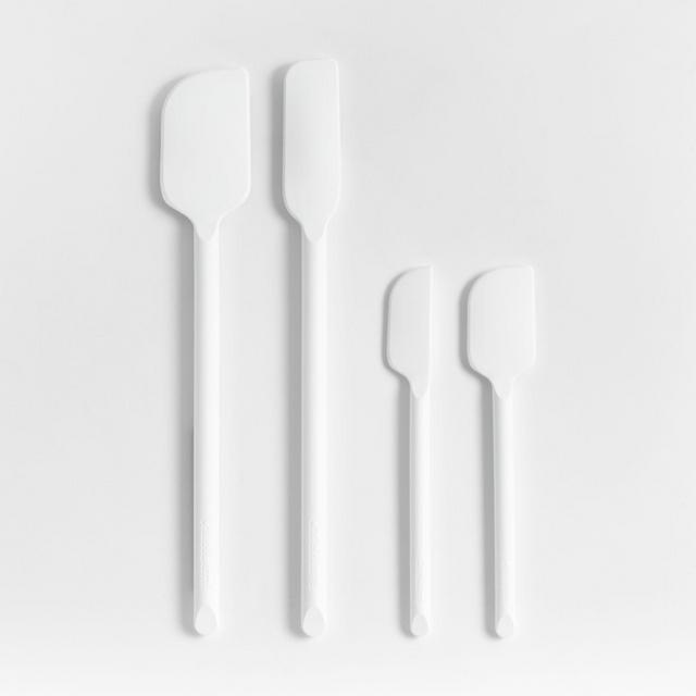 Crate & Barrel White Silicone Utensils, Set of 4