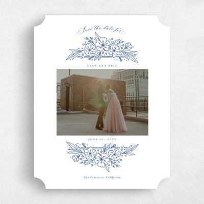 Blue Ticket Wedding Save the Date - Yolande Photo