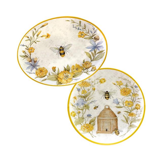 Certified International Bee Sweet Melamine Platter Set, 2 Piece