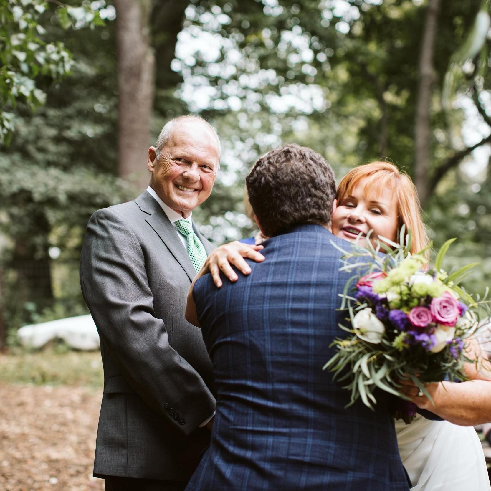 Post ceremony hugs
Paul and James