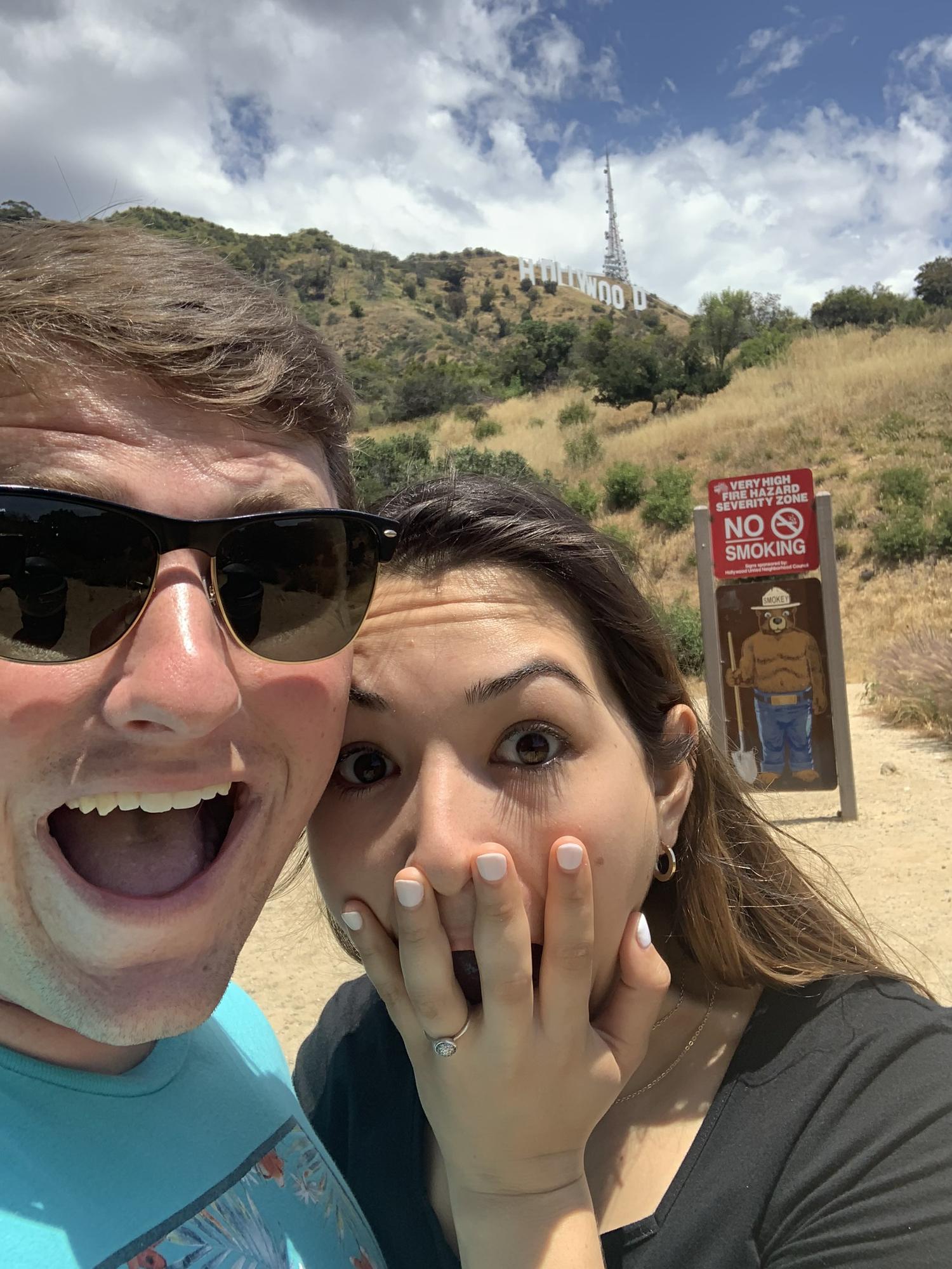 📍Hollywood sign. We posted this picture during our first trip to CA and people thought we were engaged😂 (2019)