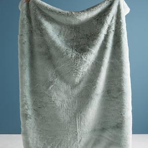 Fireside Faux Fur Throw Blanket - Mint