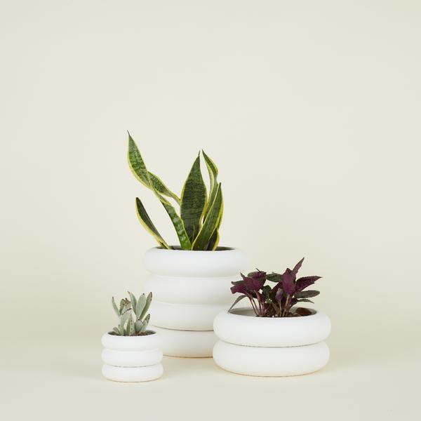 STACKING PLANTERS - WHITE - SMALL