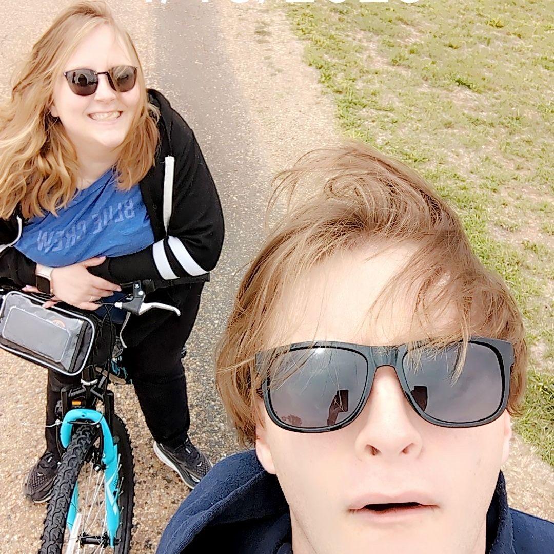Our first bike ride after Jonas bought me a new bike!