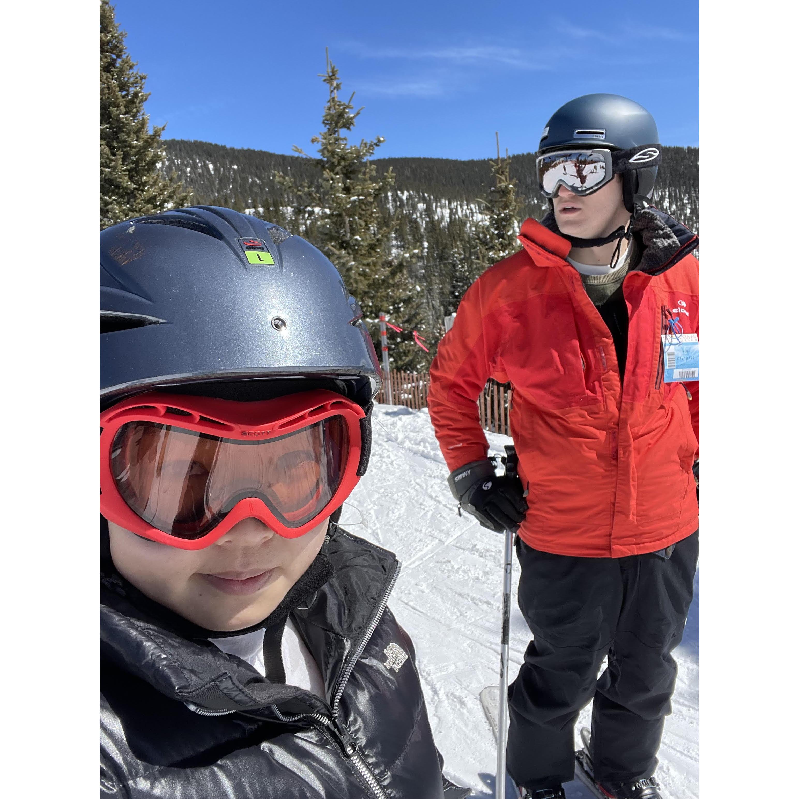 Skiing in Santa Fe New Mexico - one of the hobbies Annette picked up since she’s met Max