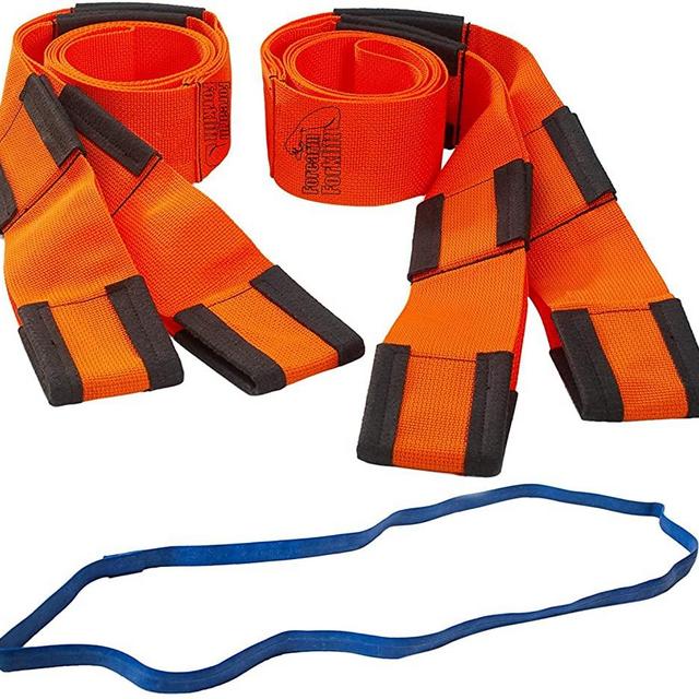 Forearm Forklift Lifting and Moving Straps for Furniture, Appliances, Mattresses or Heavy Objects up to 800 Pounds 2-Person, Includes Mover's Rubber Band, Orange, Model L74995CNFRB