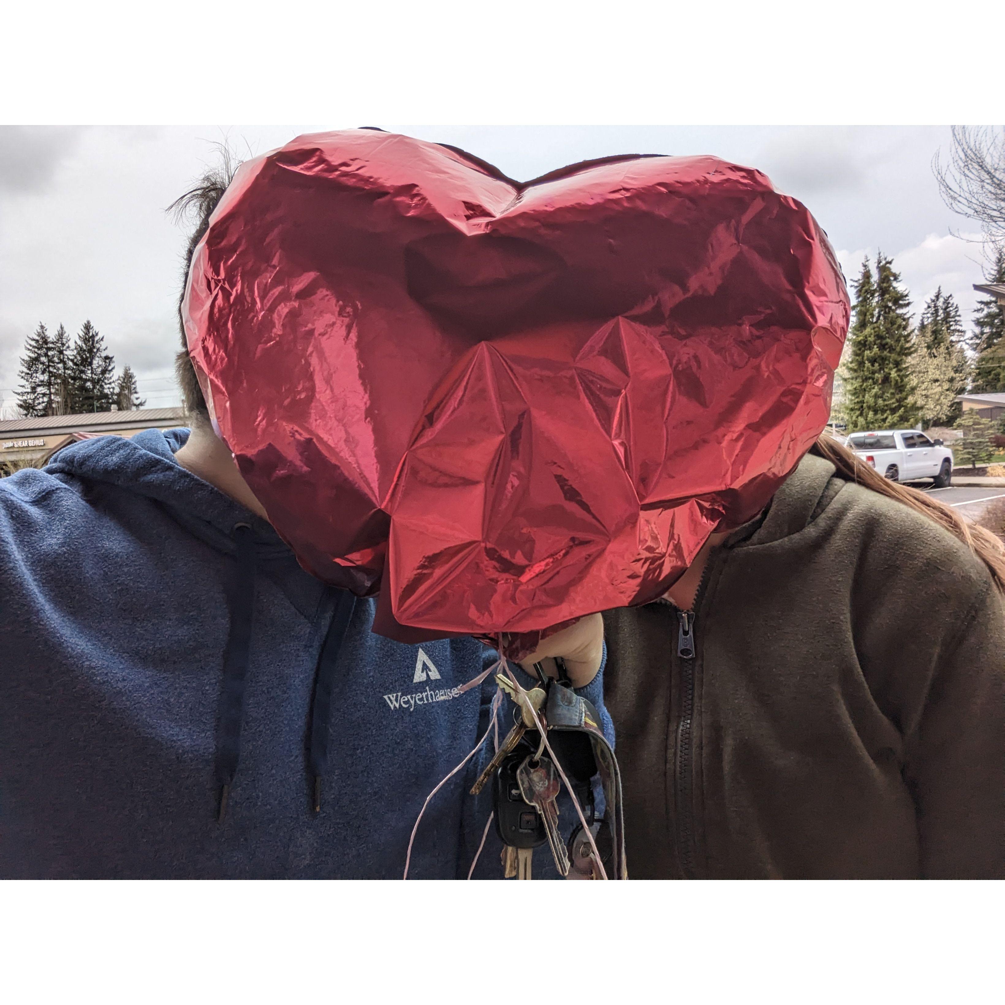 A balloon we found in a tree ❤️