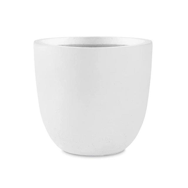 Kante 18" Dia. Large Pure White Concrete Planter, Outdoor Indoor Modern Round Plant Pots, Lightweight, Heavy Duty, Weather Resistant, Seamless with Drainage Hole (RC0050C-C80011)