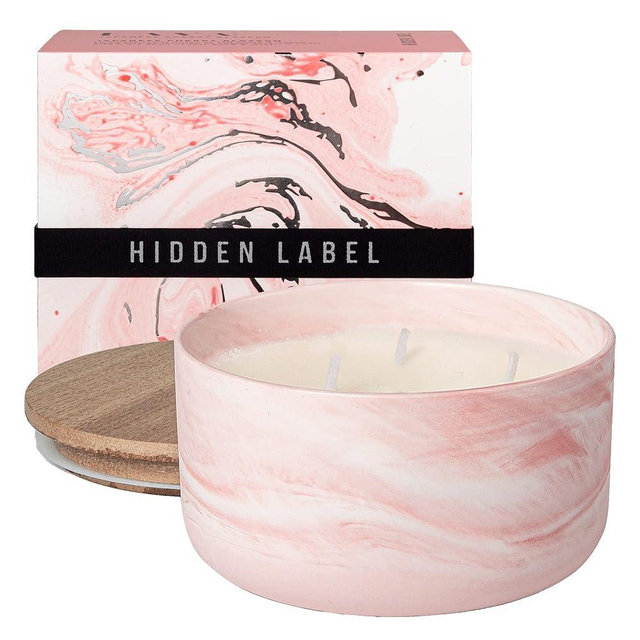 Hidden Label Scented Soy Candles, Large Candle 3 Wicks 14.8oz Japanese Cherry Blossom Ceramic Jar Lava Collection, Gorgeous Gifts for Birthday Thanksgiving Christmas