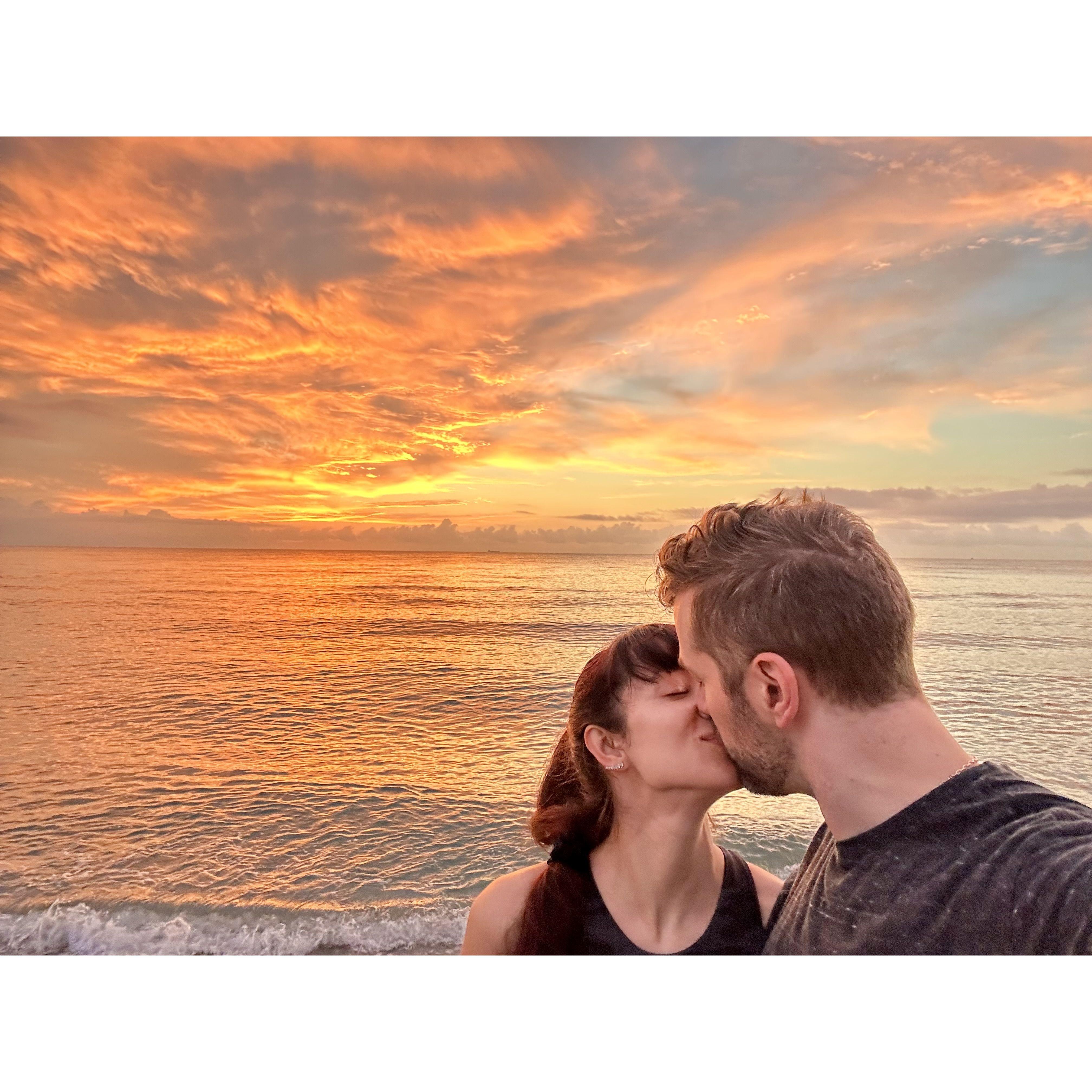 On the beach where we first exchanged "I love you"s