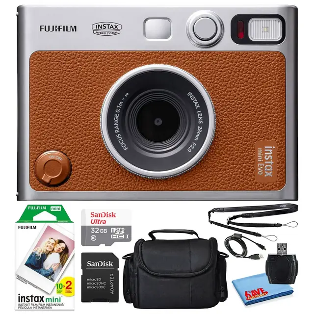 Fujifilm Instax Mini EVO Instant Film Camera with 20 Films + 32GB Card