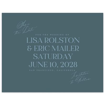 Deep Blue Spruce Wedding Digital Save the Date - Menton Landscape
