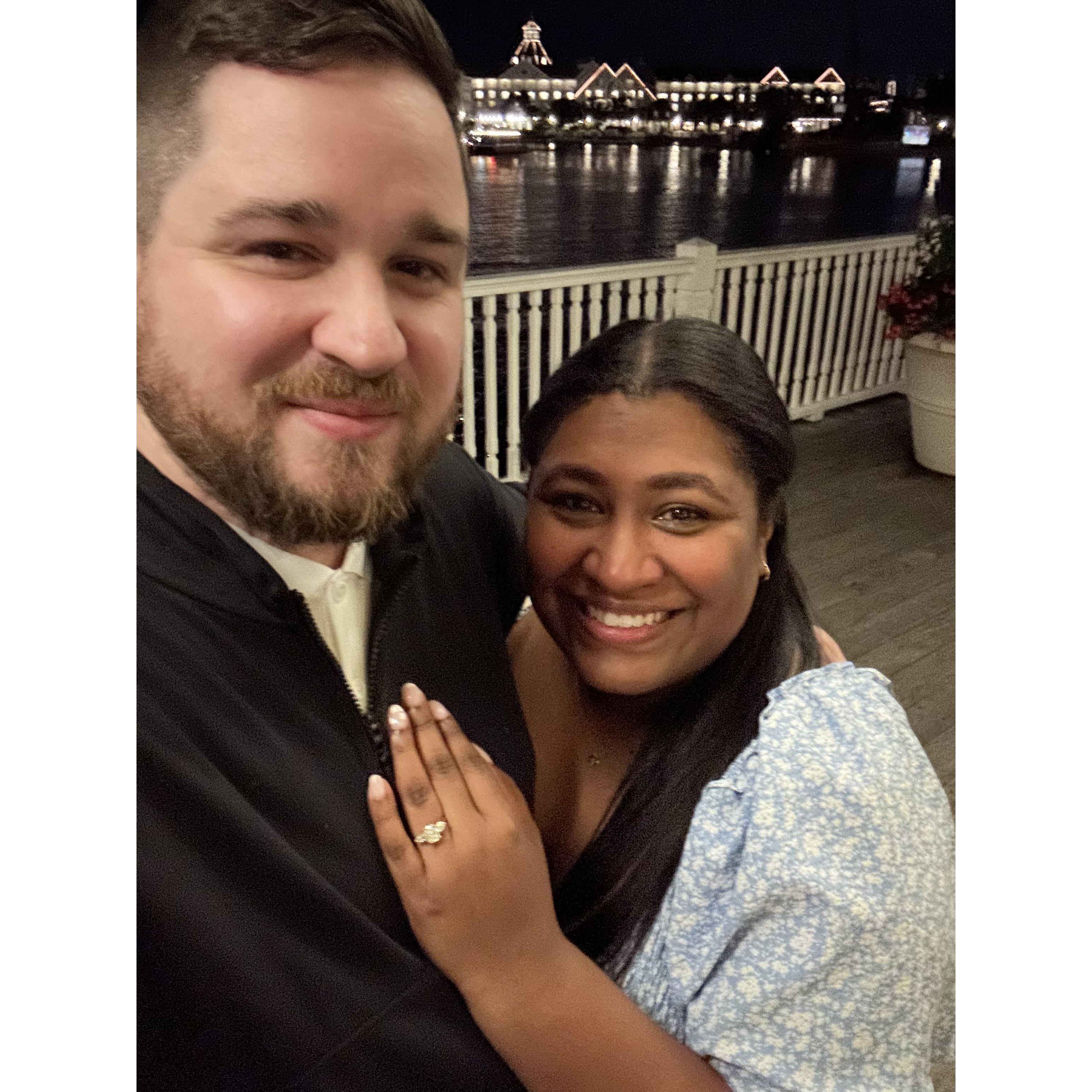 Right after Kirk popped the question at Disney Broadwalk