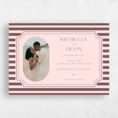 Soft Pink Wedding Invitation - Plateau Photo